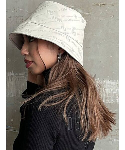 GYDA（ジェイダ）の「GYDA MONOGRAM PATTERNバケットハット（ハット・レディース・アイボリー/ブラック・FREE）」の7枚目の写真