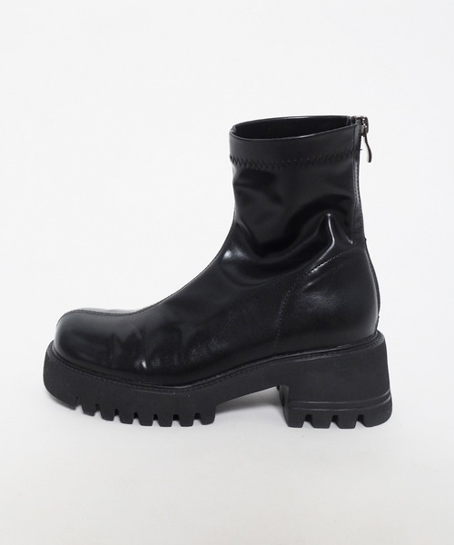 Crisp（クリスプ）の「チャンキーショートブーツ（ブーツ・レディース・ブラック・37/38）」の7枚目の写真