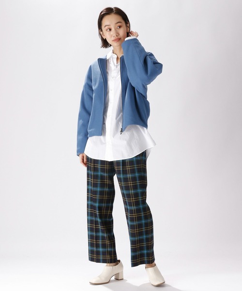 ニコアンド てぃらチェックゆるパンツ L ブルー 新品タグ付き