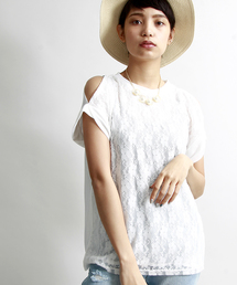 WEGO | WEGO/オープンショルダーレースTシャツ(Tシャツ/カットソー)