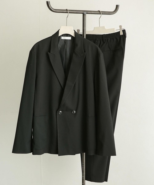 SENSE OF PLACE by URBAN RESEARCH（センスオブプレイスバイアーバンリサーチ）の「『UR TECH』ダブルテーラードジャケット（テーラードジャケット・メンズ・ブラック/ネイビー・LARGE/MEDIUM）」の2枚目の写真