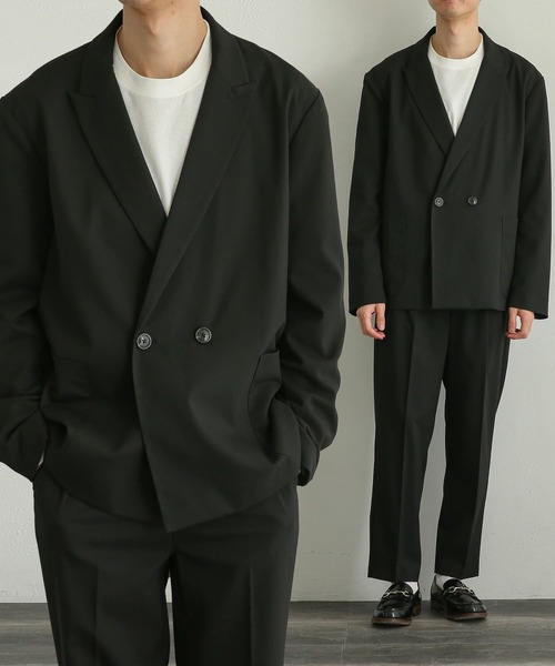 SENSE OF PLACE by URBAN RESEARCH（センスオブプレイスバイアーバンリサーチ）の「『UR TECH』ダブルテーラードジャケット（テーラードジャケット・メンズ・ブラック/ネイビー・LARGE/MEDIUM）」の3枚目の写真