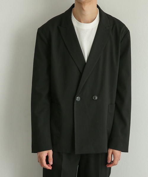 SENSE OF PLACE by URBAN RESEARCH（センスオブプレイスバイアーバンリサーチ）の「『UR TECH』ダブルテーラードジャケット（テーラードジャケット・メンズ・ブラック/ネイビー・LARGE/MEDIUM）」の4枚目の写真