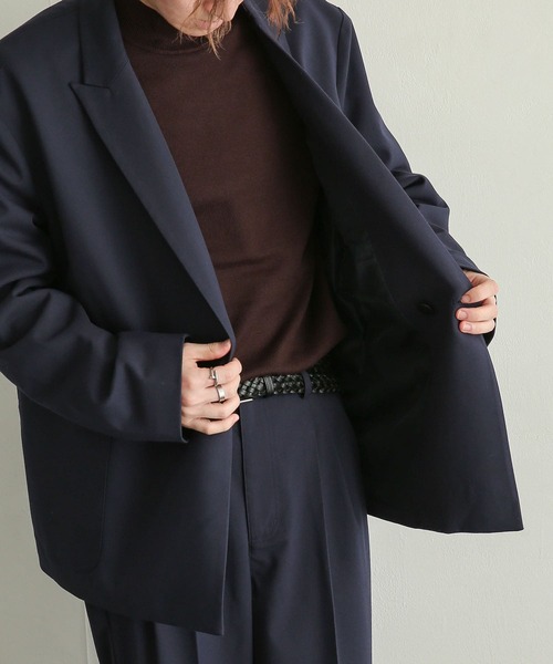 SENSE OF PLACE by URBAN RESEARCH（センスオブプレイスバイアーバンリサーチ）の「『UR TECH』ダブルテーラードジャケット（テーラードジャケット・メンズ・ブラック/ネイビー・LARGE/MEDIUM）」の11枚目の写真