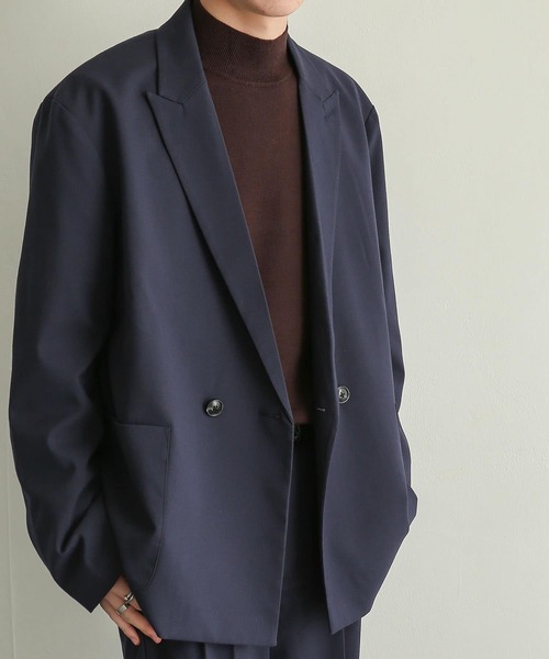 SENSE OF PLACE by URBAN RESEARCH（センスオブプレイスバイアーバンリサーチ）の「『UR TECH』ダブルテーラードジャケット（テーラードジャケット・メンズ・ブラック/ネイビー・LARGE/MEDIUM）」の12枚目の写真