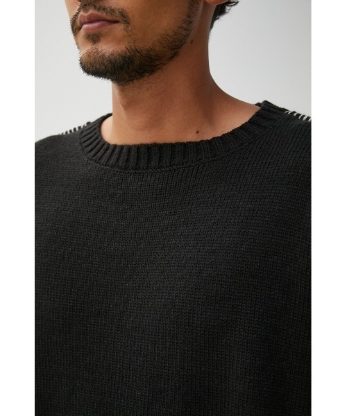 AZUL by moussy（アズールバイマウジー）の「STITCH COCKTAIL COLOR KNIT/ステッチカクテルカラーニット（ニット/セーター・メンズ・ベージュ/ピンク/グリーン/ブラック/オフホワイト・MEDIUM/LARGE）」の21枚目の写真