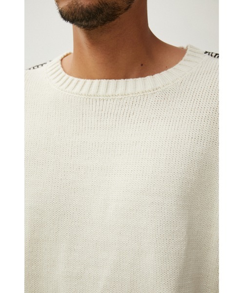 AZUL by moussy（アズールバイマウジー）の「STITCH COCKTAIL COLOR KNIT/ステッチカクテルカラーニット（ニット/セーター・メンズ・ベージュ/ピンク/グリーン/ブラック/オフホワイト・MEDIUM/LARGE）」の12枚目の写真