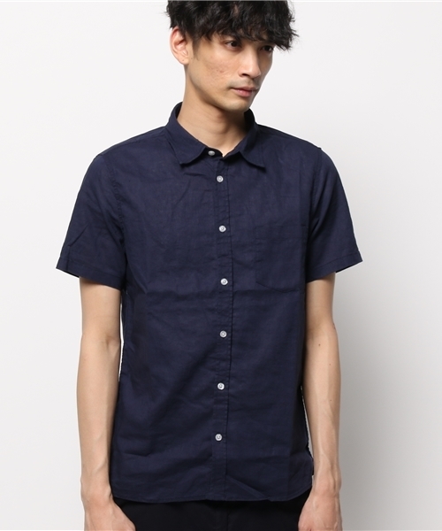 WEGO(ウィゴー)の「WEGO/フレンチリネンMIXシャツ(シャツ/ブラウス・メンズ・ホワイト/ライム/サックスブルー/ネイビー/ライトイエロー/レッド・SMALL/MEDIUM/LARGE)」の12枚目の写真