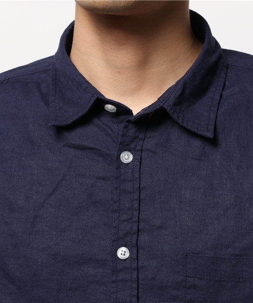 WEGO(ウィゴー)の「WEGO/フレンチリネンMIXシャツ(シャツ/ブラウス・メンズ・ホワイト/ライム/サックスブルー/ネイビー/ライトイエロー/レッド・SMALL/MEDIUM/LARGE)」の14枚目の写真