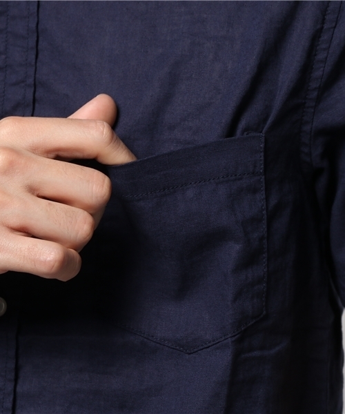 WEGO(ウィゴー)の「WEGO/フレンチリネンMIXシャツ(シャツ/ブラウス・メンズ・ホワイト/ライム/サックスブルー/ネイビー/ライトイエロー/レッド・SMALL/MEDIUM/LARGE)」の9枚目の写真