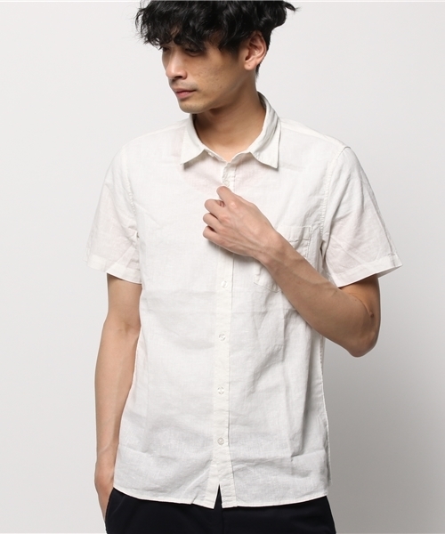 WEGO(ウィゴー)の「WEGO/フレンチリネンMIXシャツ(シャツ/ブラウス・メンズ・ホワイト/ライム/サックスブルー/ネイビー/ライトイエロー/レッド・SMALL/MEDIUM/LARGE)」の20枚目の写真