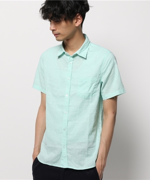 WEGO(ウィゴー)の「WEGO/フレンチリネンMIXシャツ(シャツ/ブラウス・メンズ・ホワイト/ライム/サックスブルー/ネイビー/ライトイエロー/レッド・SMALL/MEDIUM/LARGE)」の19枚目の写真