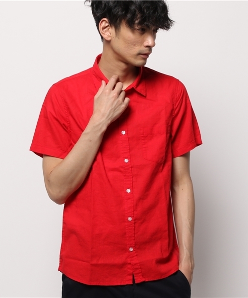 WEGO(ウィゴー)の「WEGO/フレンチリネンMIXシャツ(シャツ/ブラウス・メンズ・ホワイト/ライム/サックスブルー/ネイビー/ライトイエロー/レッド・SMALL/MEDIUM/LARGE)」の21枚目の写真