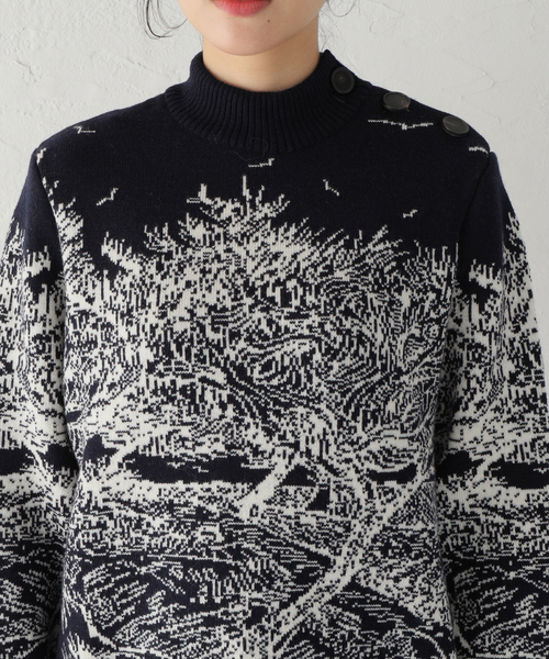 mii(ミー)の「【Mii / ミイ】KNITTED WOOL JQ SWEATE:ニット(ニット/セーター・レディース・ネイビー・MEDIUM)」の8枚目の写真