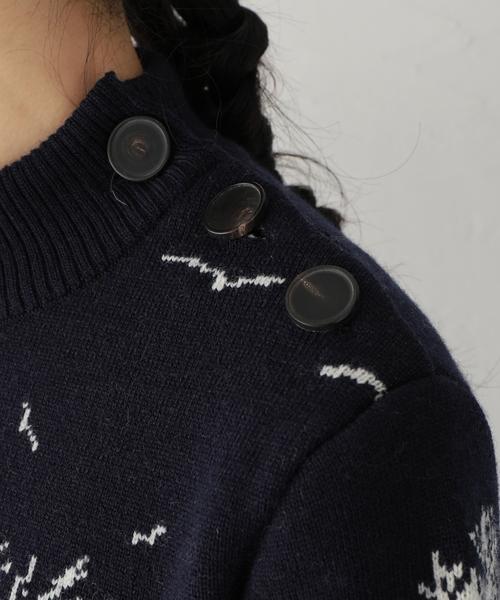 mii(ミー)の「【Mii / ミイ】KNITTED WOOL JQ SWEATE:ニット(ニット/セーター・レディース・ネイビー・MEDIUM)」の12枚目の写真