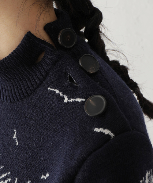 mii(ミー)の「【Mii / ミイ】KNITTED WOOL JQ SWEATE:ニット(ニット/セーター・レディース・ネイビー・MEDIUM)」の13枚目の写真