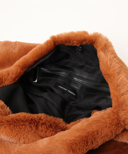 Vincent Pradier（ヴァンサンプラディエ）の「(VINCENT PRADIER)フェイクファートートバッグ（トートバッグ・レディース・ベージュ/ブラウン・FREE）」の6枚目の写真