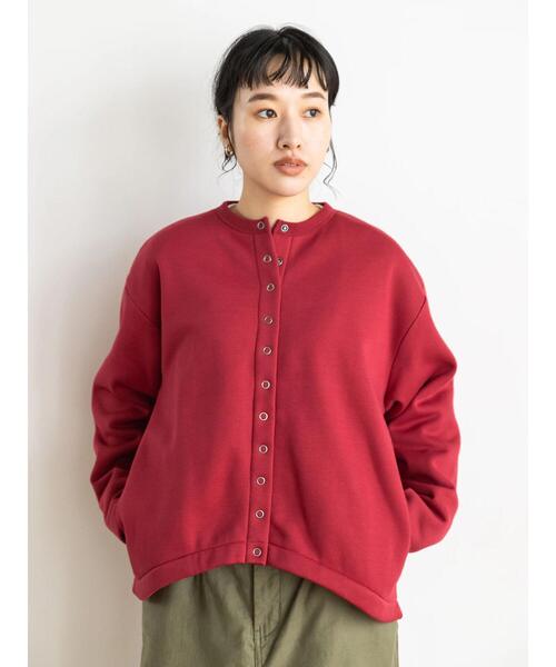CRAFT STANDARD BOUTIQUE(クラフトスタンダードブティック)の「裏起毛カーディガン *(カーディガン/ボレロ・レディース・チャコールグレー/カーキ/アイボリー/レッド/モカ/パープル・L/M)」の14枚目の写真