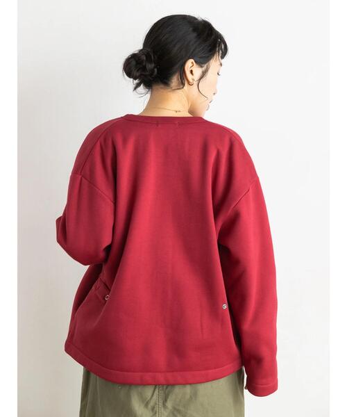 CRAFT STANDARD BOUTIQUE(クラフトスタンダードブティック)の「裏起毛カーディガン *(カーディガン/ボレロ・レディース・チャコールグレー/カーキ/アイボリー/レッド/モカ/パープル・L/M)」の16枚目の写真