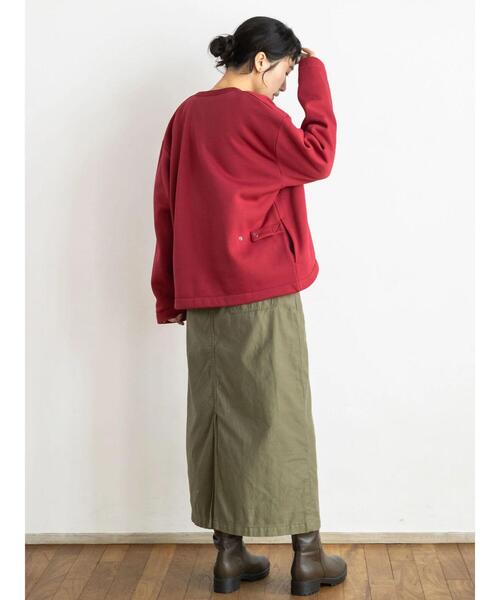 CRAFT STANDARD BOUTIQUE(クラフトスタンダードブティック)の「裏起毛カーディガン *(カーディガン/ボレロ・レディース・チャコールグレー/カーキ/アイボリー/レッド/モカ/パープル・L/M)」の19枚目の写真