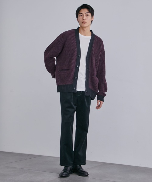 UNITED TOKYO（ユナイテッドトウキョウ）の「カラーラインウールオーバーカーディガン（カーディガン/ボレロ・メンズ・ブラック/バーガンディー/ブルー・1/2）」の18枚目の写真
