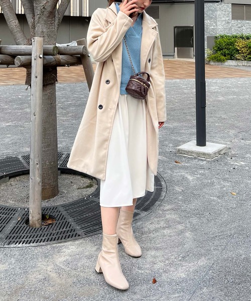 Lamoa（ラモア）の「Lamoa/オーバーサイズ ロング チェスターコート（チェスターコート・レディース・アイボリー/ブラック・FREE）」の8枚目の写真