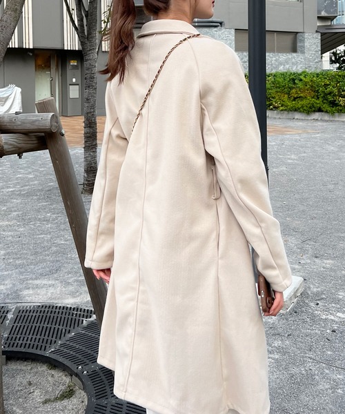 Lamoa（ラモア）の「Lamoa/オーバーサイズ ロング チェスターコート（チェスターコート・レディース・アイボリー/ブラック・FREE）」の11枚目の写真