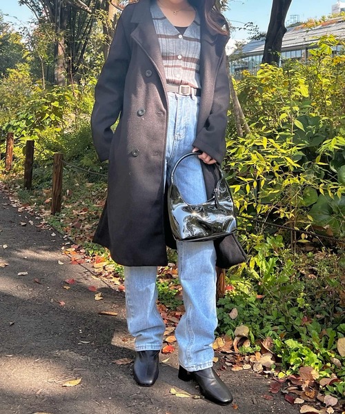 Lamoa（ラモア）の「Lamoa/オーバーサイズ ロング チェスターコート（チェスターコート・レディース・アイボリー/ブラック・FREE）」の14枚目の写真