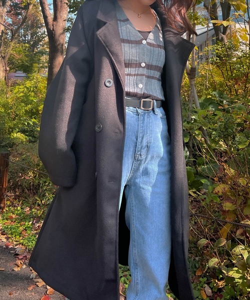 Lamoa（ラモア）の「Lamoa/オーバーサイズ ロング チェスターコート（チェスターコート・レディース・アイボリー/ブラック・FREE）」の15枚目の写真