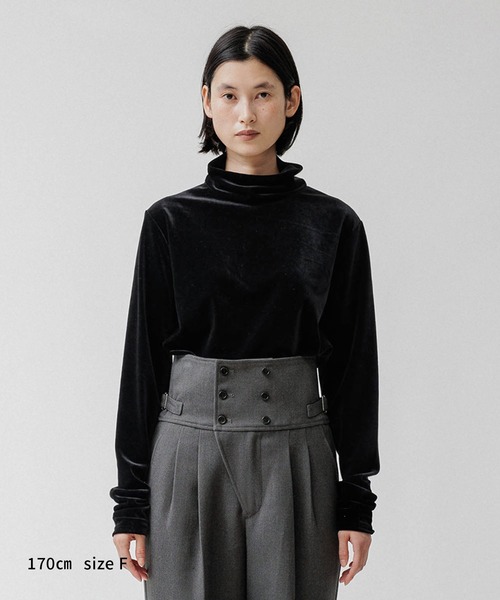 M TO R（ムウトアール）の「［TOPS］VELOR TURTLENECK TOPS（Tシャツ/カットソー・レディース・ブラック/ホワイト/ライトグレー・FREE）」の7枚目の写真
