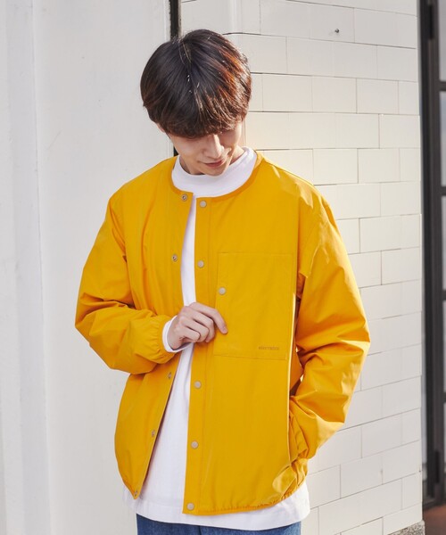 coen（コーエン）の「SIERRATEXノーカラーブルゾン（ブルゾン・メンズ・ブラック/ベージュ/オレンジ/ダークグレー・S/M/L/XL）」の4枚目の写真