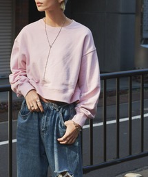 TC裏毛クロップドプルオーバー