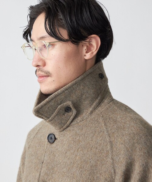 SHIPS（シップス）の「SHIPS: ウール シャギー ボンディング ラグランコート（ステンカラーコート・メンズ・ダークグレー/ベージュ・SMALL/MEDIUM/LARGE/X-LARGE）」の9枚目の写真