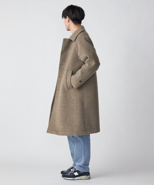 SHIPS（シップス）の「SHIPS: ウール シャギー ボンディング ラグランコート（ステンカラーコート・メンズ・ダークグレー/ベージュ・SMALL/MEDIUM/LARGE/X-LARGE）」の12枚目の写真