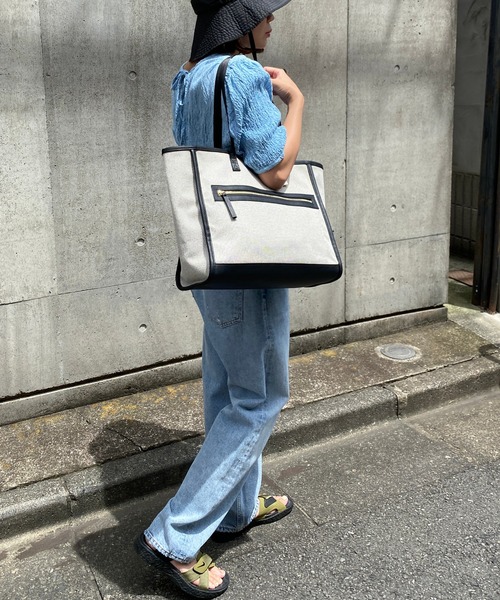 ソルプレーサ キャンバストートバッグ Mサイズ ○バイカラーキャンバストートバッグ（Mサイズ） 軽量/パソコン