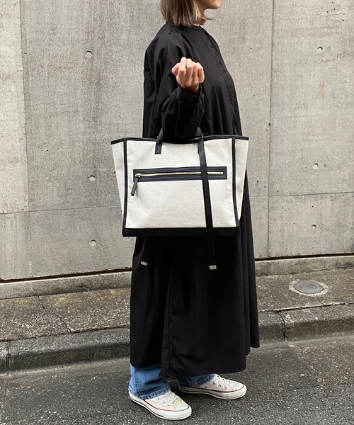 ソルプレーサ キャンバストートバッグ Mサイズ ○バイカラーキャンバストートバッグ（Mサイズ） 軽量/パソコン