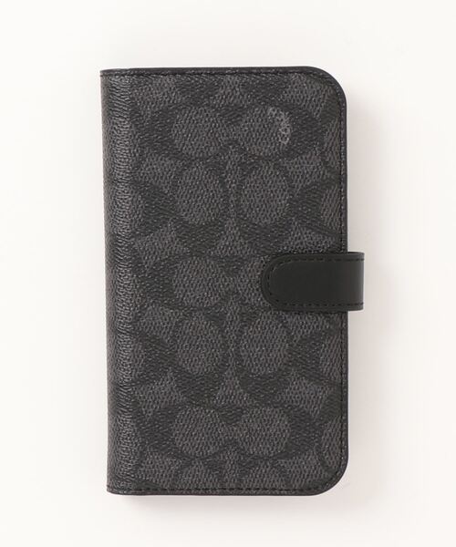 COACH(コーチ)の「IPHONE 14 フォリオ・シグネチャー キャンバス(スマホケース/カバー・レディース・ブラック系その他・ONE)」の2枚目の写真