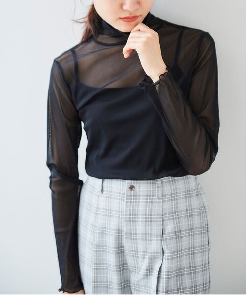 le.coeur blanc(ルクールブラン)の「シアータートル(Tシャツ/カットソー・レディース・ブラック/オフホワイト/グレー・38)」の1枚目の写真