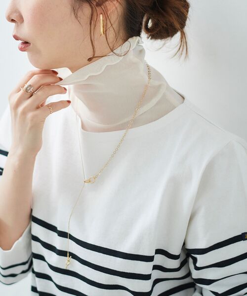 le.coeur blanc(ルクールブラン)の「シアータートル(Tシャツ/カットソー・レディース・ブラック/オフホワイト/グレー・38)」の7枚目の写真