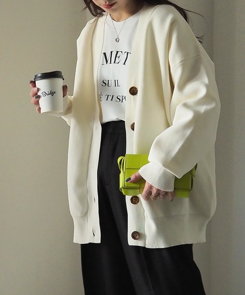 Riberry（リベリー）の「スポンジニットカーディガン（カーディガン/ボレロ・レディース・グレー/ミント/オフホワイト/ブラック・MEDIUM）」の2枚目の写真