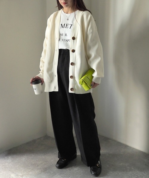 Riberry（リベリー）の「スポンジニットカーディガン（カーディガン/ボレロ・レディース・グレー/ミント/オフホワイト/ブラック・MEDIUM）」の5枚目の写真