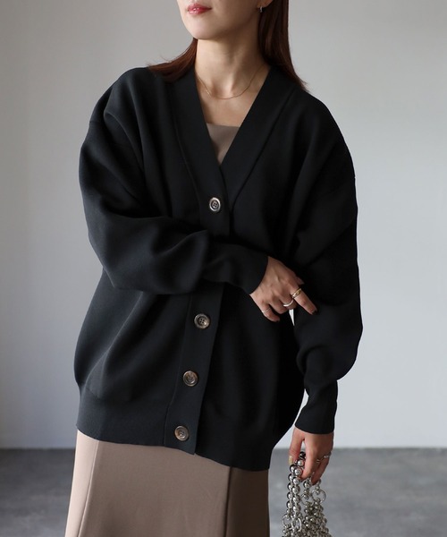 Riberry（リベリー）の「スポンジニットカーディガン（カーディガン/ボレロ・レディース・グレー/ミント/オフホワイト/ブラック・MEDIUM）」の15枚目の写真