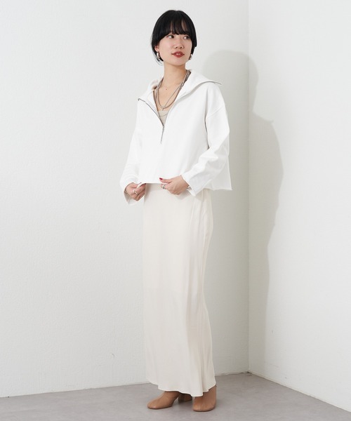 SHENERY（シーナリー）の「ハーフZIPショートスウェット（スウェット・レディース・オフホワイト/ベージュ/ネイビー/ライトグレー・FREE）」の13枚目の写真