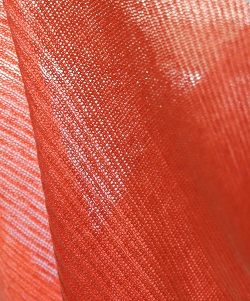 HER CLOSET（ハークローゼット）の「【shemoshelly】WEB限定ヘンリーネックフィンガーホールシアーリブニット（ニット/セーター・レディース・ブラウン/オレンジ/ブルー/ブラック/アイボリー・M）」の19枚目の写真