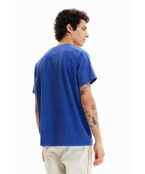 Desigual（デシグアル）の「FRANK Tシャツショートスリーブ（Tシャツ/カットソー・メンズ・アイボリー/ブルー・L/M/S/XL/XXL）」の4枚目の写真
