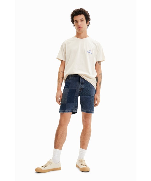 Desigual（デシグアル）の「FRANK Tシャツショートスリーブ（Tシャツ/カットソー・メンズ・アイボリー/ブルー・L/M/S/XL/XXL）」の8枚目の写真