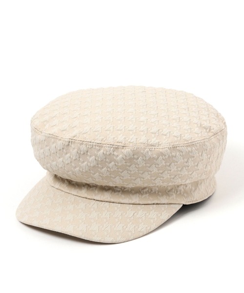 LAKOLE(ラコレ)の「千鳥ジャカードマリンキャスケット / 179577(キャスケット・レディース・ブラック/アイボリー・FREE)」の1枚目の写真