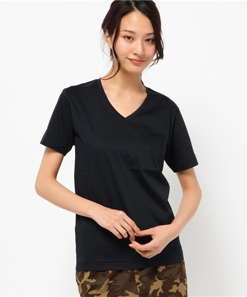 OUTLET（アウトレット）の「【BLOOM&BRANCH】SOSOシルケットTV（Tシャツ/カットソー・レディース・グレー/ネイビー・36/34）」の2枚目の写真