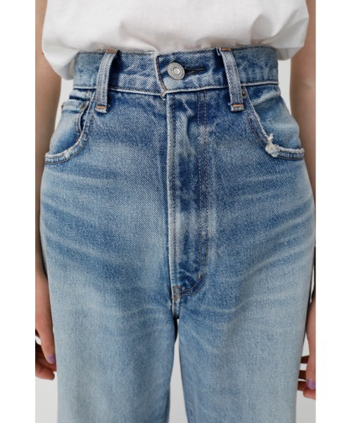 MOUSSY(マウジー)の「HW CRASH LOOSE STRAIGHT(デニムパンツ・レディース・ブルー・26inch/25inch/23inch/24inch)」の2枚目の写真