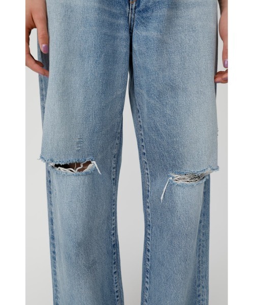 MOUSSY(マウジー)の「HW CRASH LOOSE STRAIGHT(デニムパンツ・レディース・ブルー・26inch/25inch/23inch/24inch)」の6枚目の写真